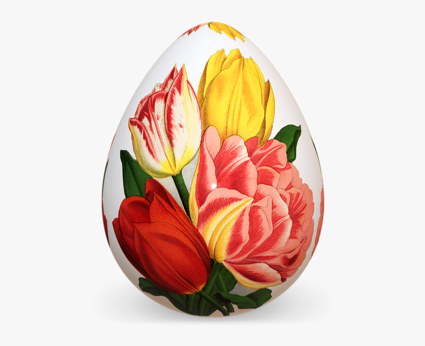 Easter Egg, Colorful, Tulips, Png File, Transparent - Vintage Tulip, Png Download, Free Download