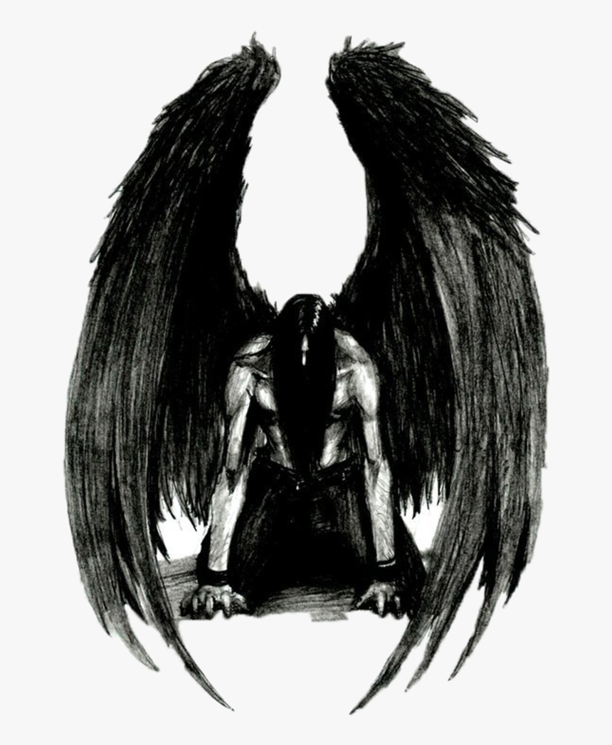 Fallen Angel Drawing Azrael Lucifer - Fallen Angel Angel Drawing, HD Png Download, Free Download