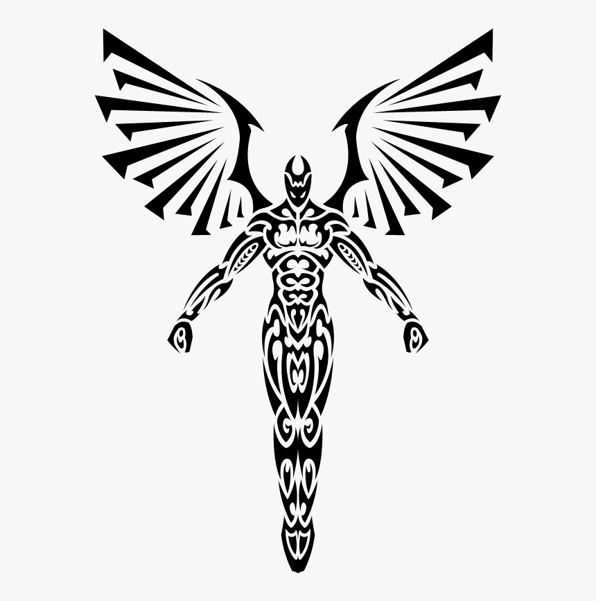 Tattoo Fallen Angel Polynesia Irezumi - Guardian Angel Fallen Angel Tattoo, HD Png Download, Free Download