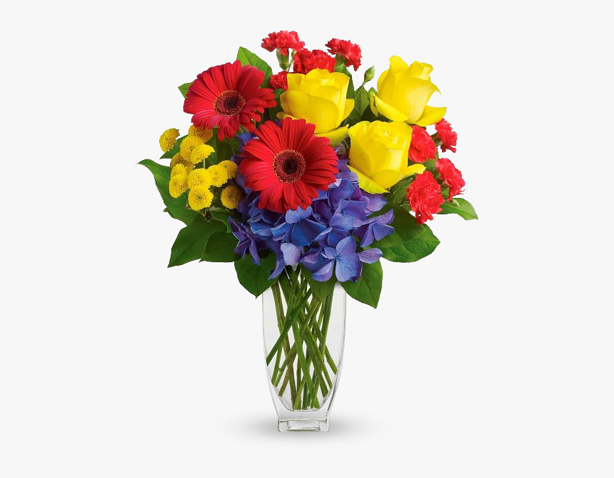 Red Yellow Blue Flower Arrangement, HD Png Download, Free Download