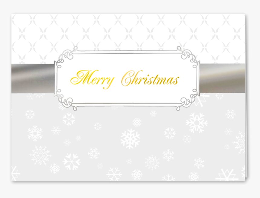 Picture Of Silver Christmas Ribbon Greeting Card - Ivory, HD Png Download, Free Download
