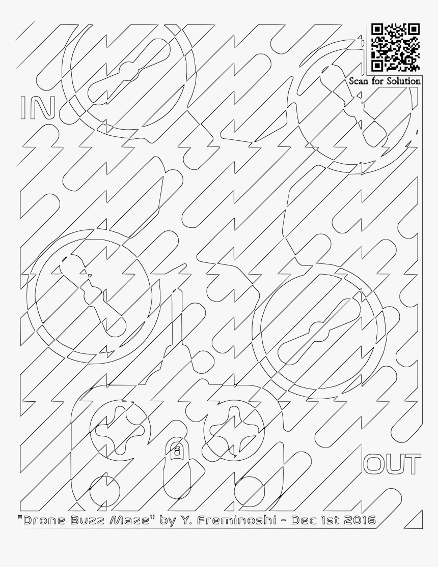 Drone Buzz Maze Coloring Page Clip Arts - Line Art, HD Png Download, Free Download