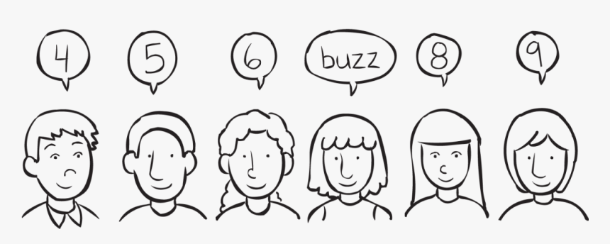 Group Of People Taking Turns To Count Number, As Heard - Line Art, HD Png Download, Free Download