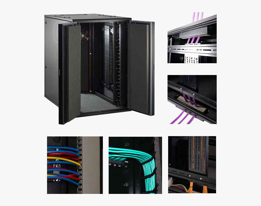 Ucoustic Edge 9210i Soundproof Server Cabinet Sensor - Ucoustic Cable Entry, HD Png Download, Free Download