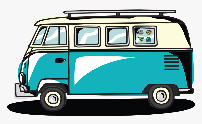 Vans Clipart Car Journey - Road Trip Van Cartoon, HD Png Download, Free Download