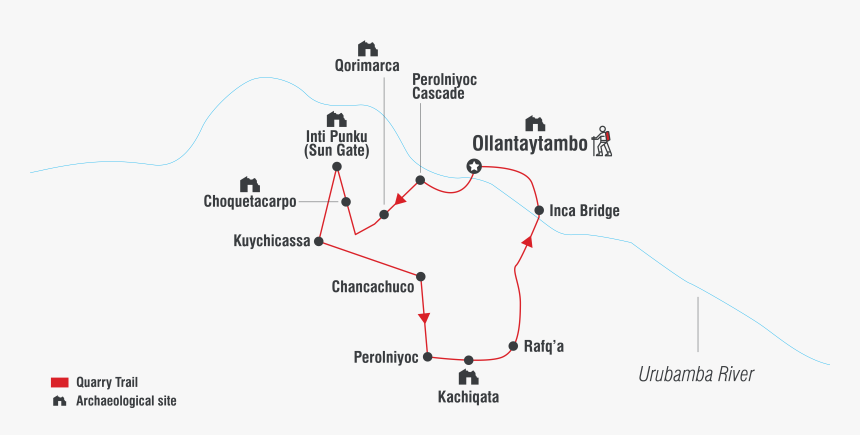 Map Of Inca Quarry Trail - Quarry Trail Peru Map, HD Png Download, Free Download