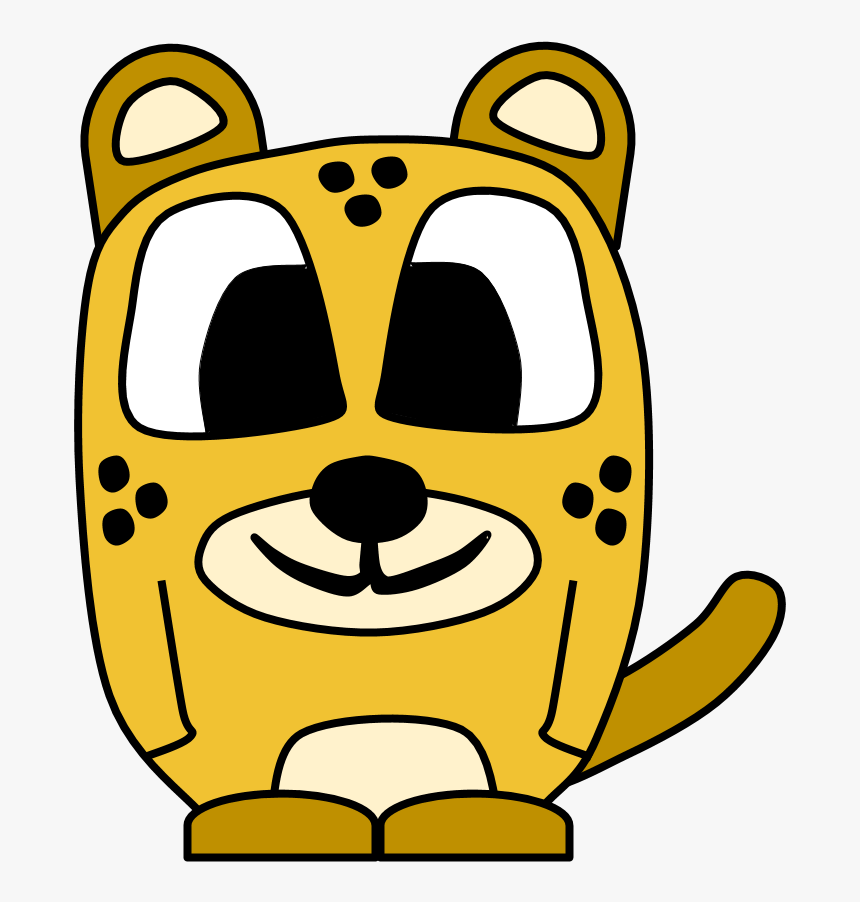 Cheetah, Big Eyes, Cartoon Animal - Drawing, HD Png Download, Free Download