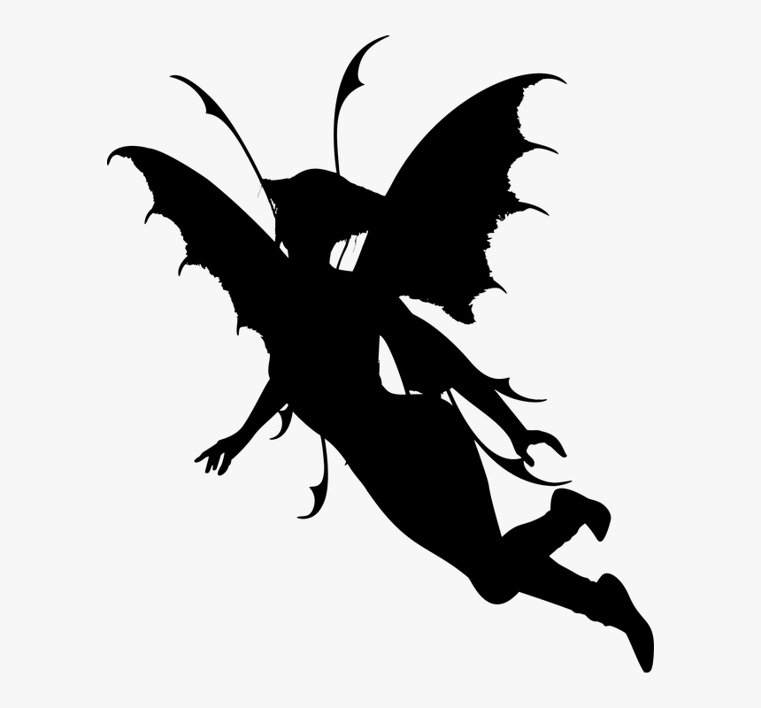 Creature, Faery, Fairy, Female, Fictional, Girl - Fairy Flying Silhouette Png, Transparent Png, Free Download