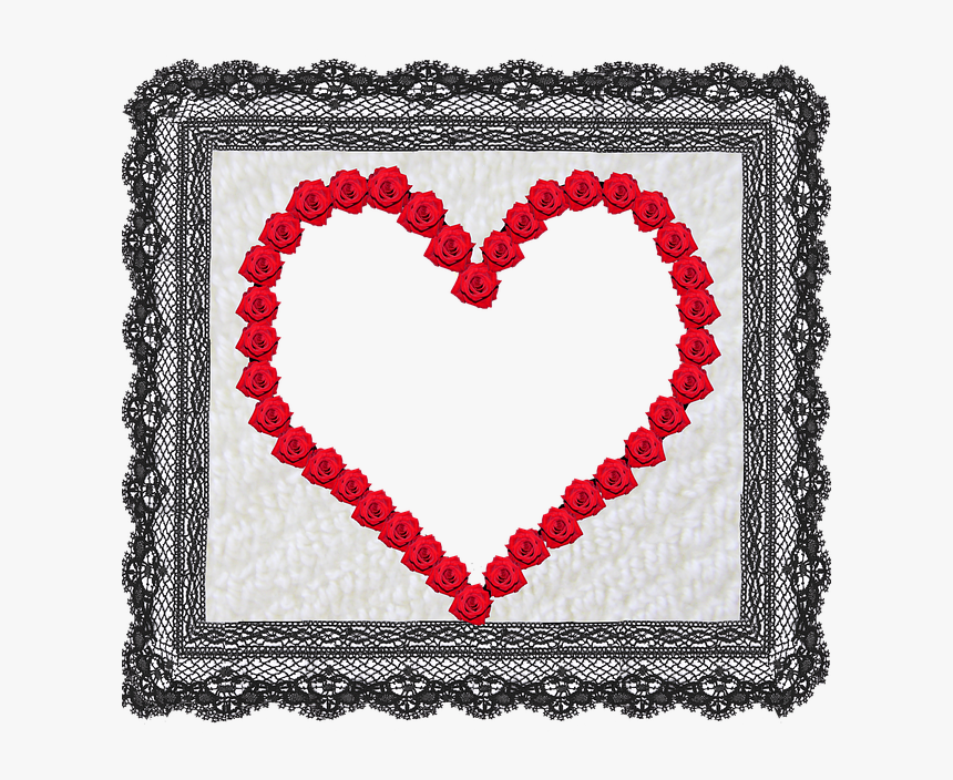 Frame, Heart, Lace - Black Lace Frame Png, Transparent Png, Free Download