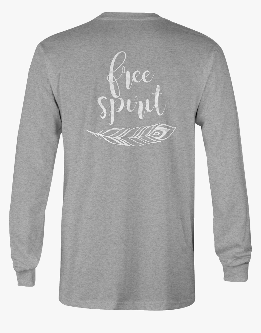 Long Sleeve Tshirt Free Spirit Tribal Feather Shirt - Long-sleeved T-shirt, HD Png Download, Free Download