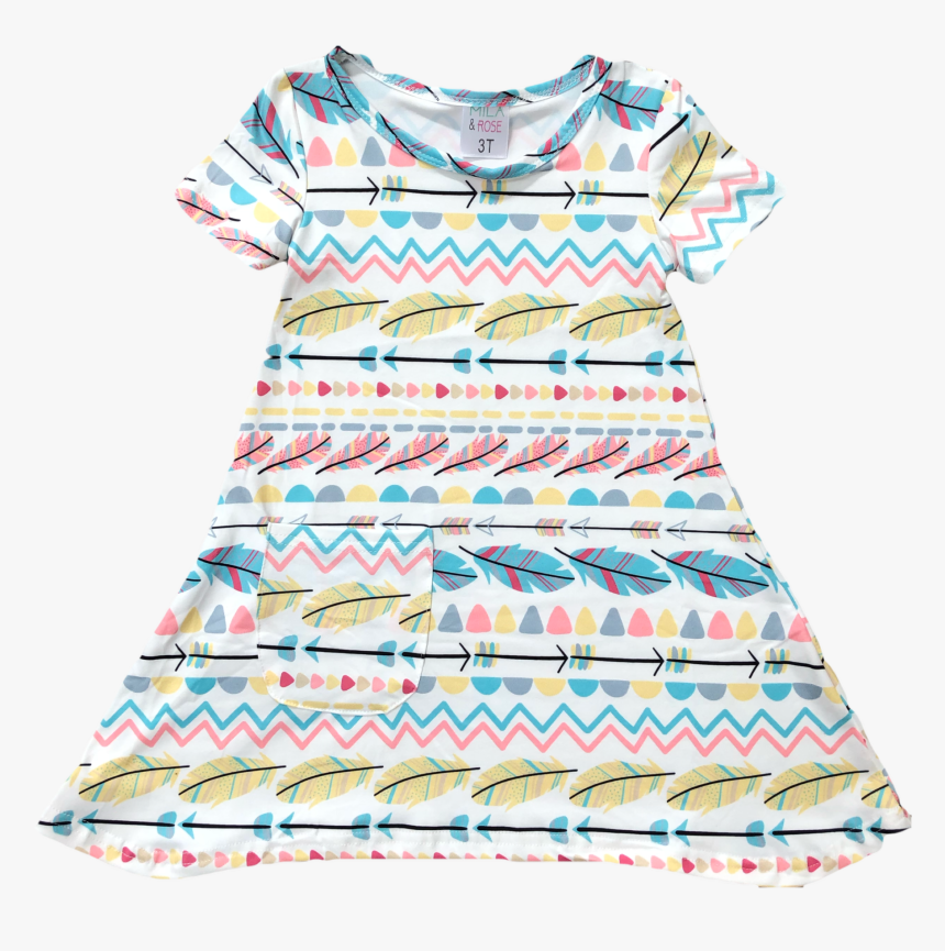 Tribal Feather Simple Pocket Dress"
 Class="lazyload - Day Dress, HD Png Download, Free Download