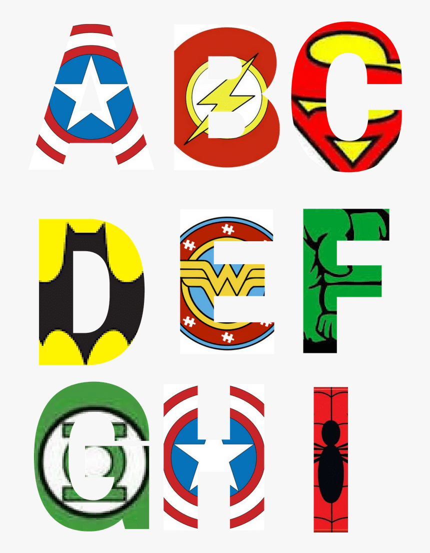 Free Printable Superhero Alphabet Letters Party With Superhero Alphabet Printables Free Hd Png Download Kindpng