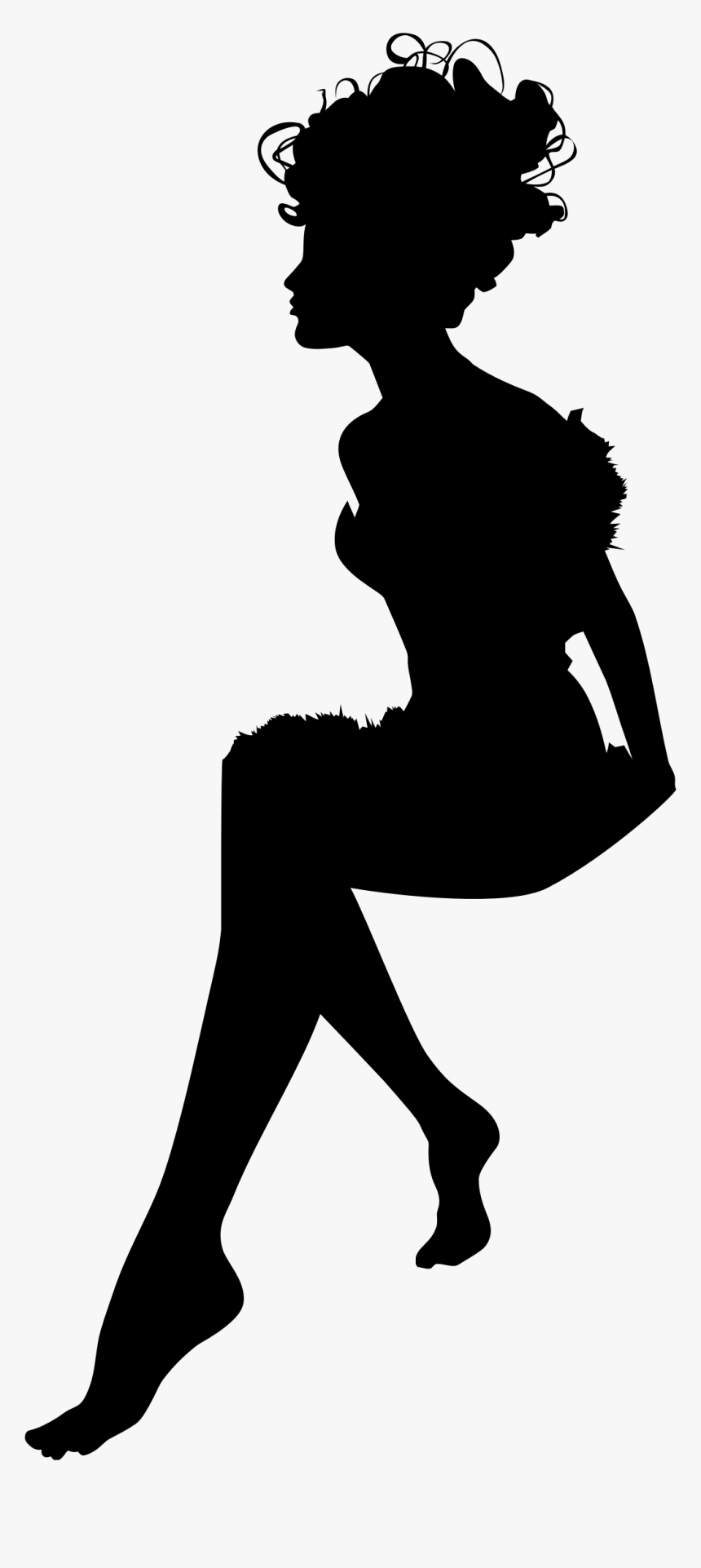 Fairy Sitting In Circle Minus Circle Silhouette Clip - Woman Silhouette Png Free, Transparent Png, Free Download