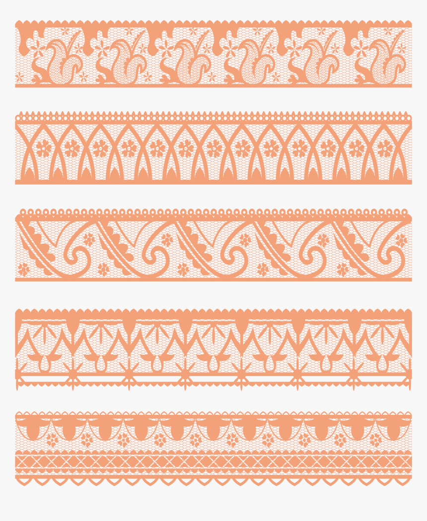 Transparent Simple Lace Patterns Clipart - Peach Lace Png Transparent, Png Download, Free Download