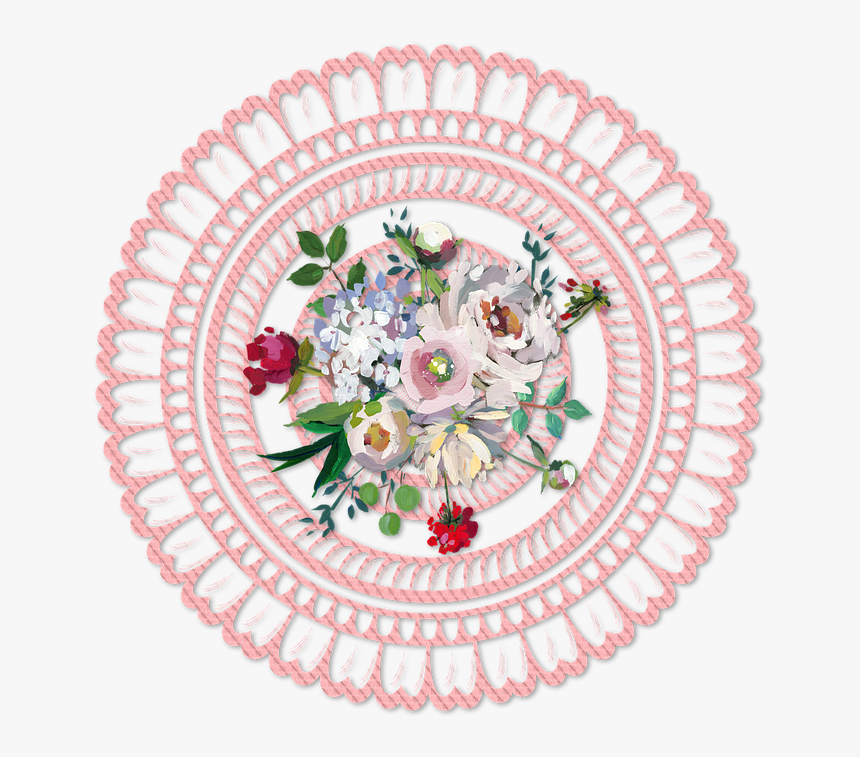 Lace, Scrapbook, Side, Embroidery, Rose, Flowers, Pink - Thank You For 2500 Likes On Facebook, HD Png Download, Free Download