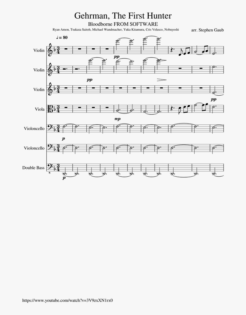 Gehrman The First Hunter - Bloodborne Cello Sheet Music, HD Png Download, Free Download