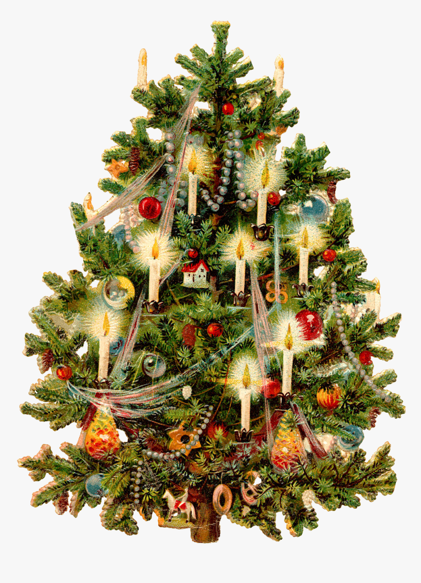 Christmas Tree Vintage Clipart, HD Png Download, Free Download