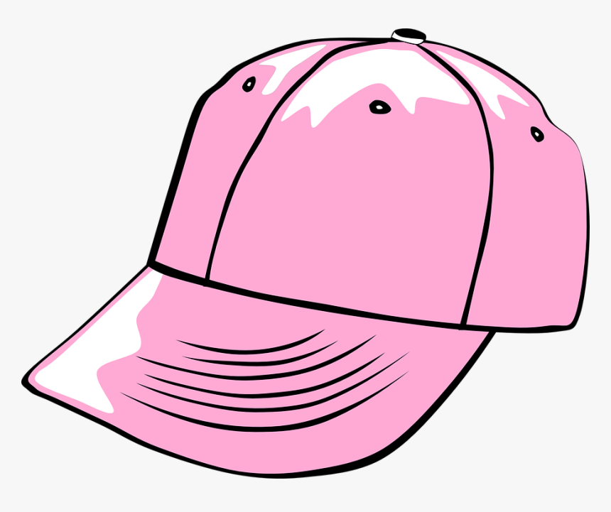 Cap, Hat, Baseball, Pink, Girly, Worn - Cap Clipart Black And White, HD Png Download, Free Download