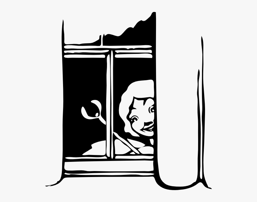 Free Vector Fairy Peeking In Window Clip Art - Peeping Through Window Clipart, HD Png Download, Free Download