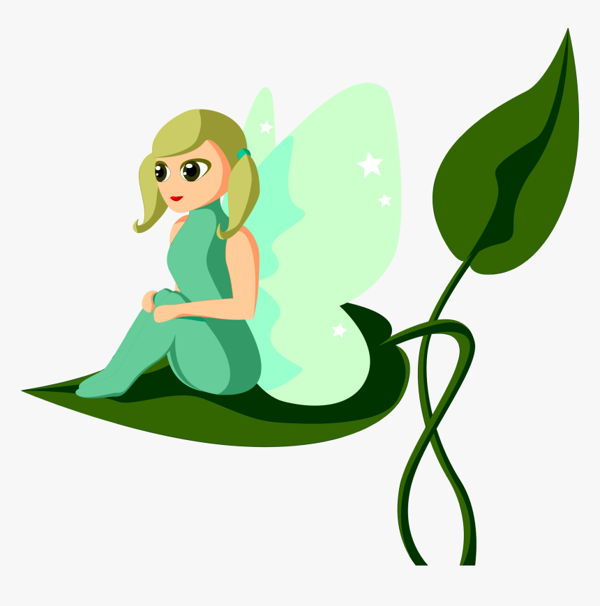 Plant,flora,leaf - Fairy Sitting On Leaf, HD Png Download, Free Download