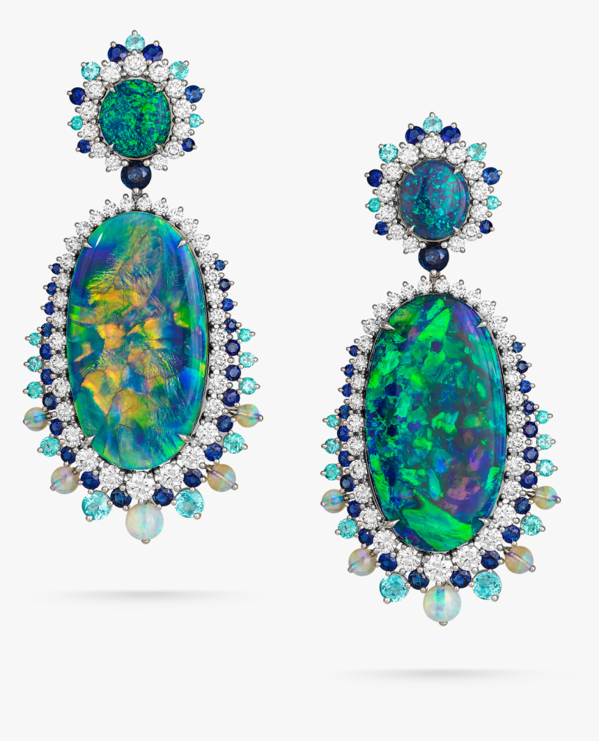 Jewellery,earrings,body Jewelry,fashion - Opal Sapphire Earring Set, HD Png Download, Free Download