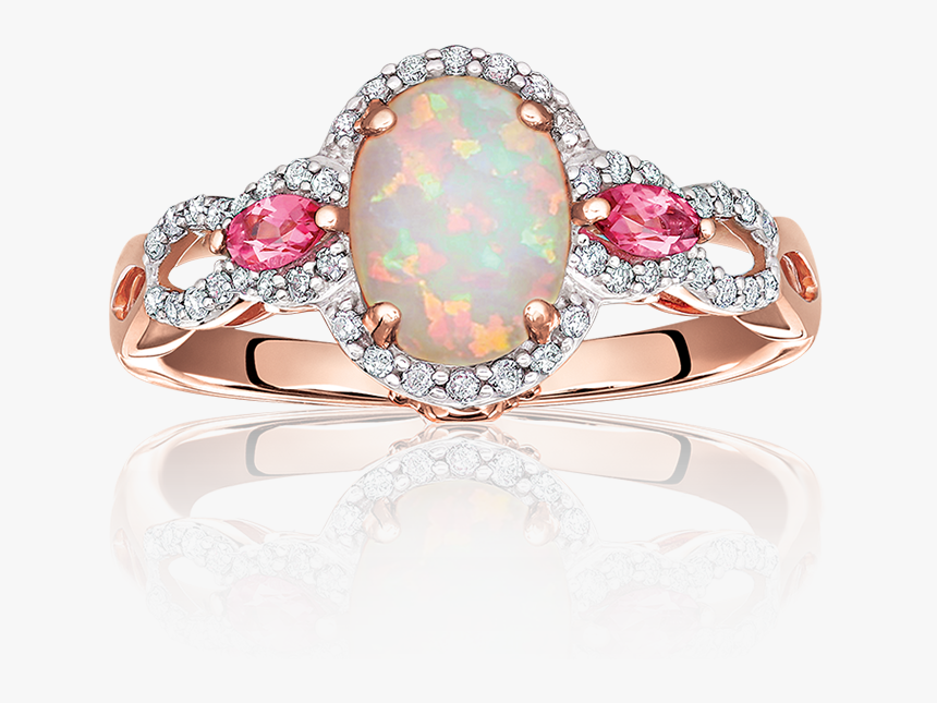 Tourmaline And Opal Engagement Ring, HD Png Download, Free Download