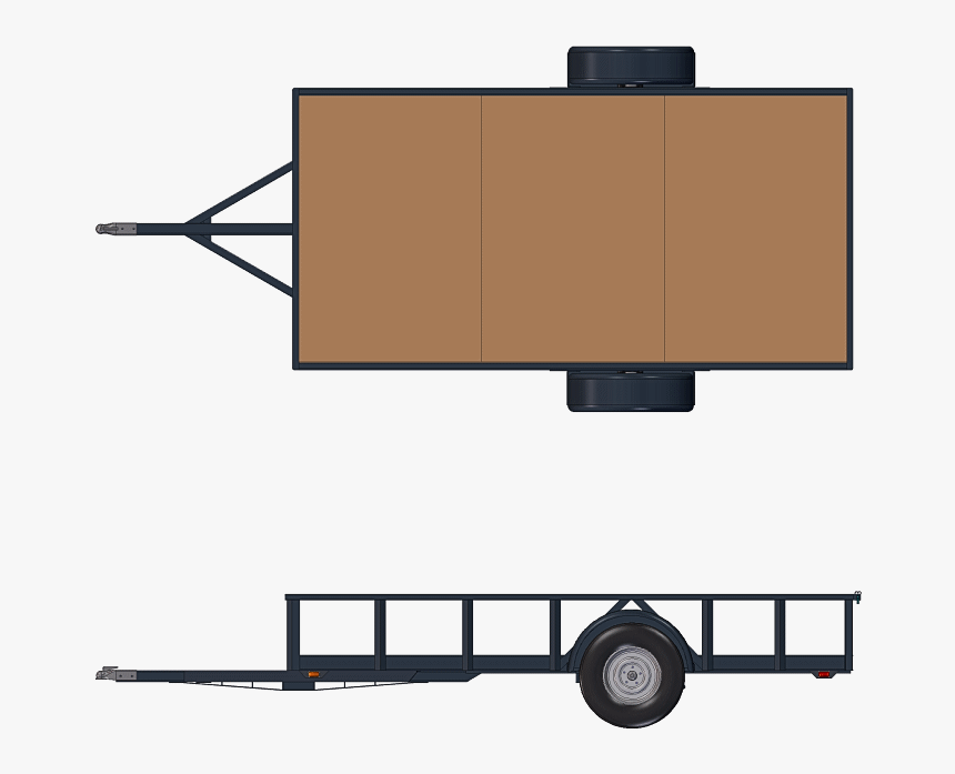 Orthogonal View Of The Utility Trailer From Plans - Single Axle Trailer 3500, HD Png Download, Free Download