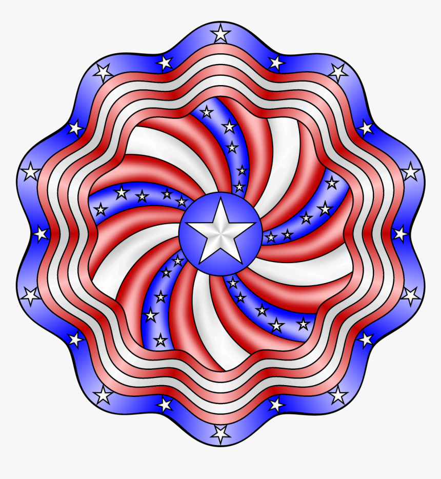 Stars And Stripes Mandala Coloring Page - Coloring Book, HD Png Download, Free Download