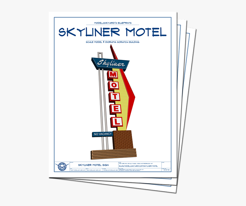 Skyliner Motel Sign Blueprints - Blueprints For Vintage Sign, HD Png Download, Free Download