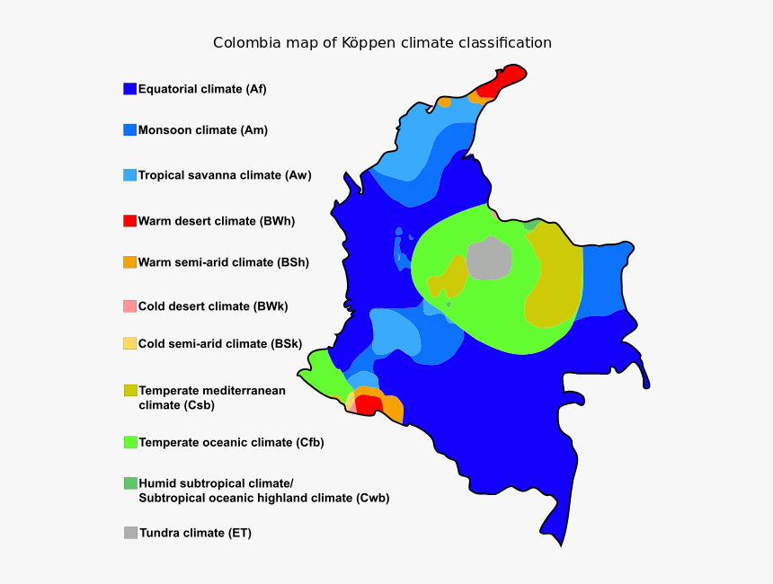 Colombia Climate Map, HD Png Download, Free Download