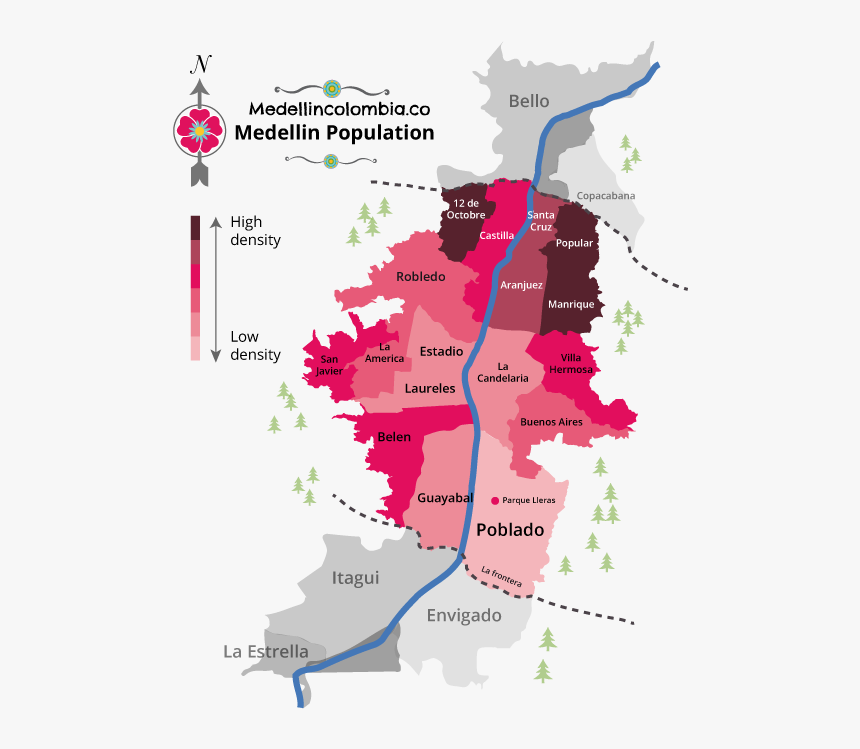 Medellin Population - Mapa De Riesgo Medellin, HD Png Download, Free Download