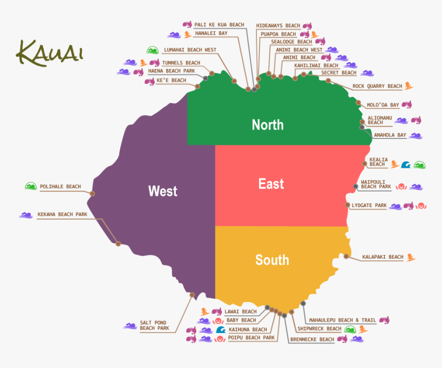 Kauai Hotel Map, HD Png Download, Free Download