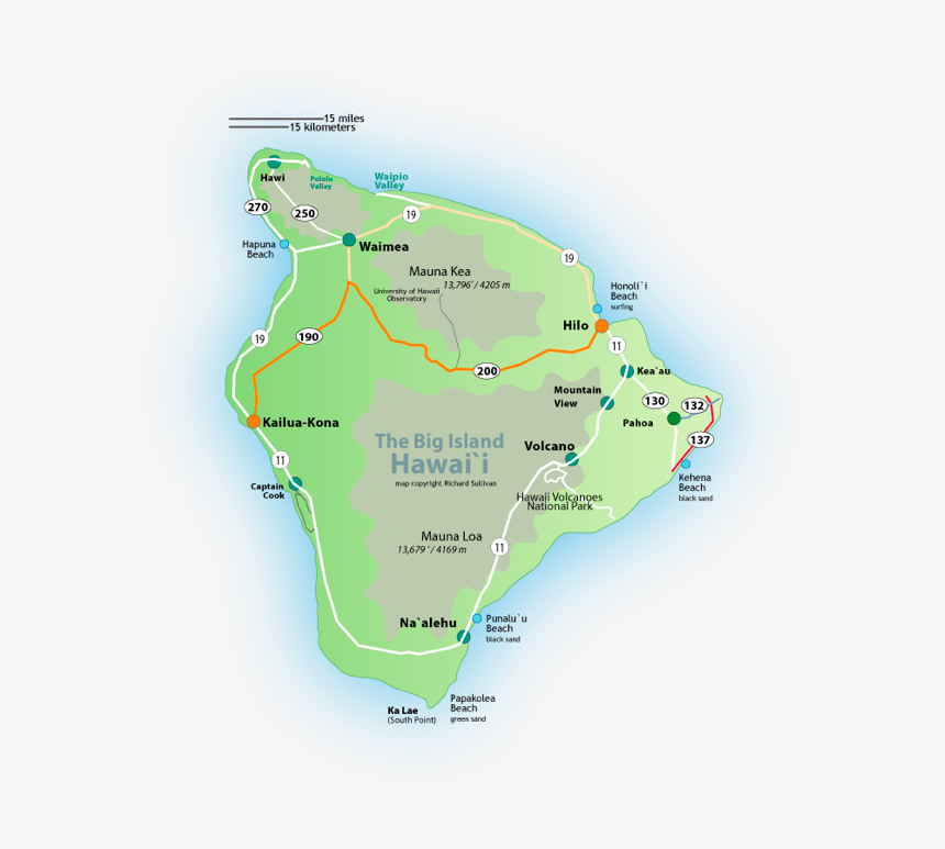 Hawaii Big Island Map Png, Transparent Png, Free Download