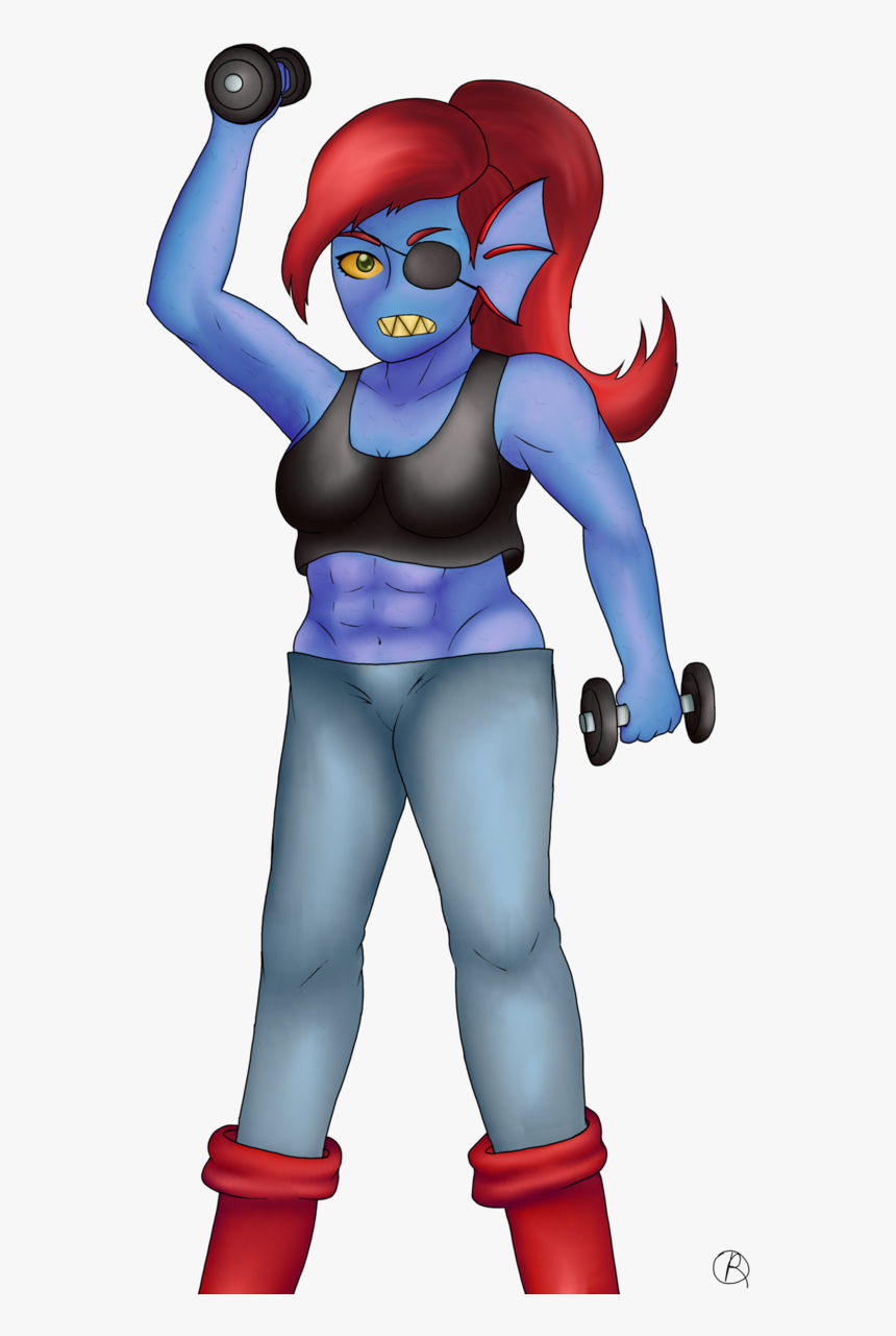 Undyne Weight Lifting By Americafangirl, HD Png Download, Free Download