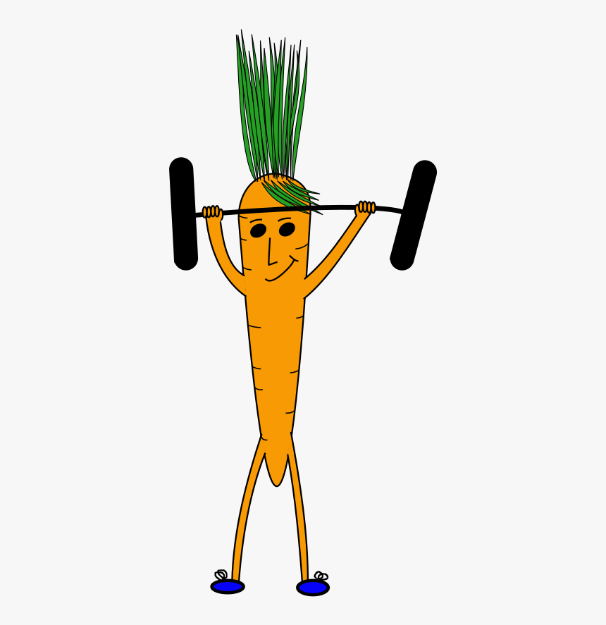 Weightlifting Carrot Clip Arts - Cartoon, HD Png Download, Free Download