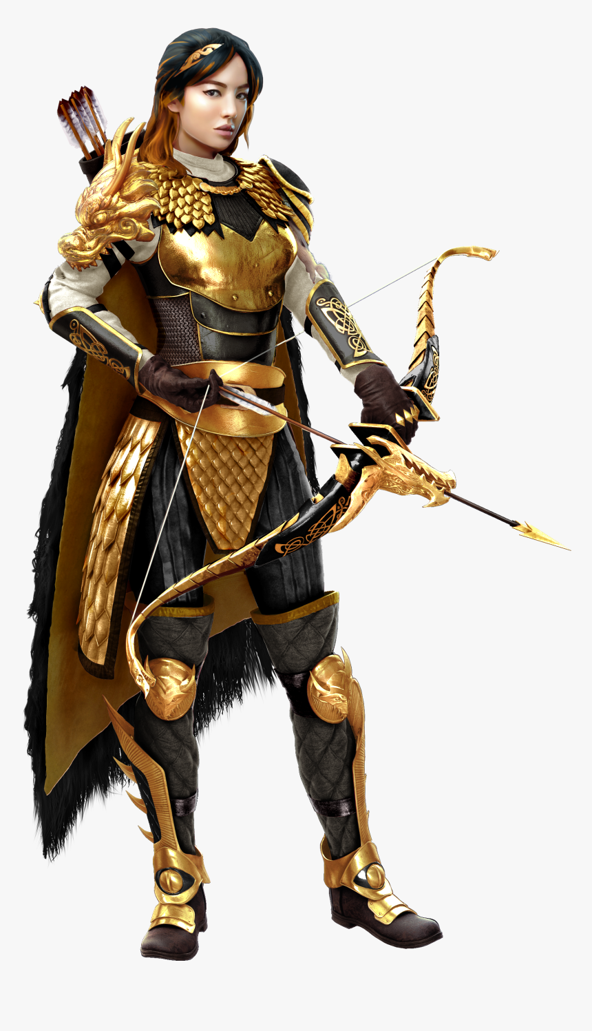 Dragon-hunter Black Gold - Pathfinder Cleric Of Sarenrae, HD Png Download, Free Download