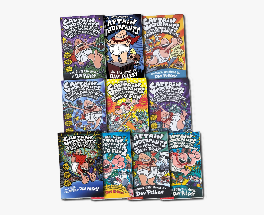 90s 2000s Captain Underpants - Dav Pilkey Captain Underpants Books In Order, HD Png Download, Free Download