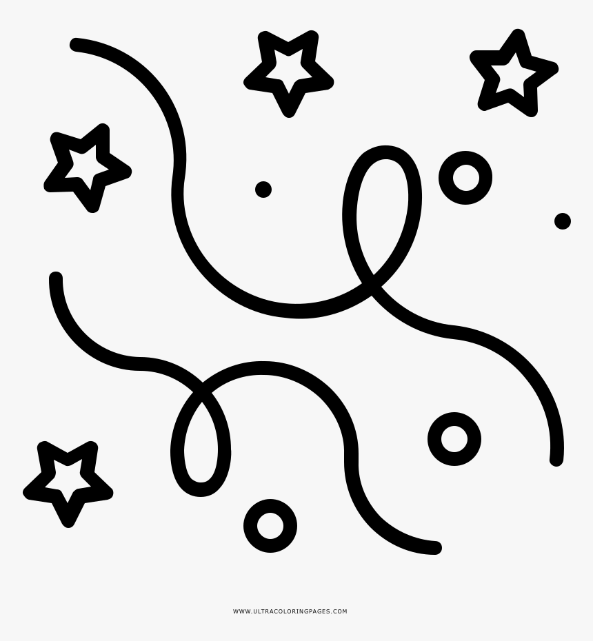 Streamers Coloring Page - Star Shooting Line Clip Art, HD Png Download, Free Download