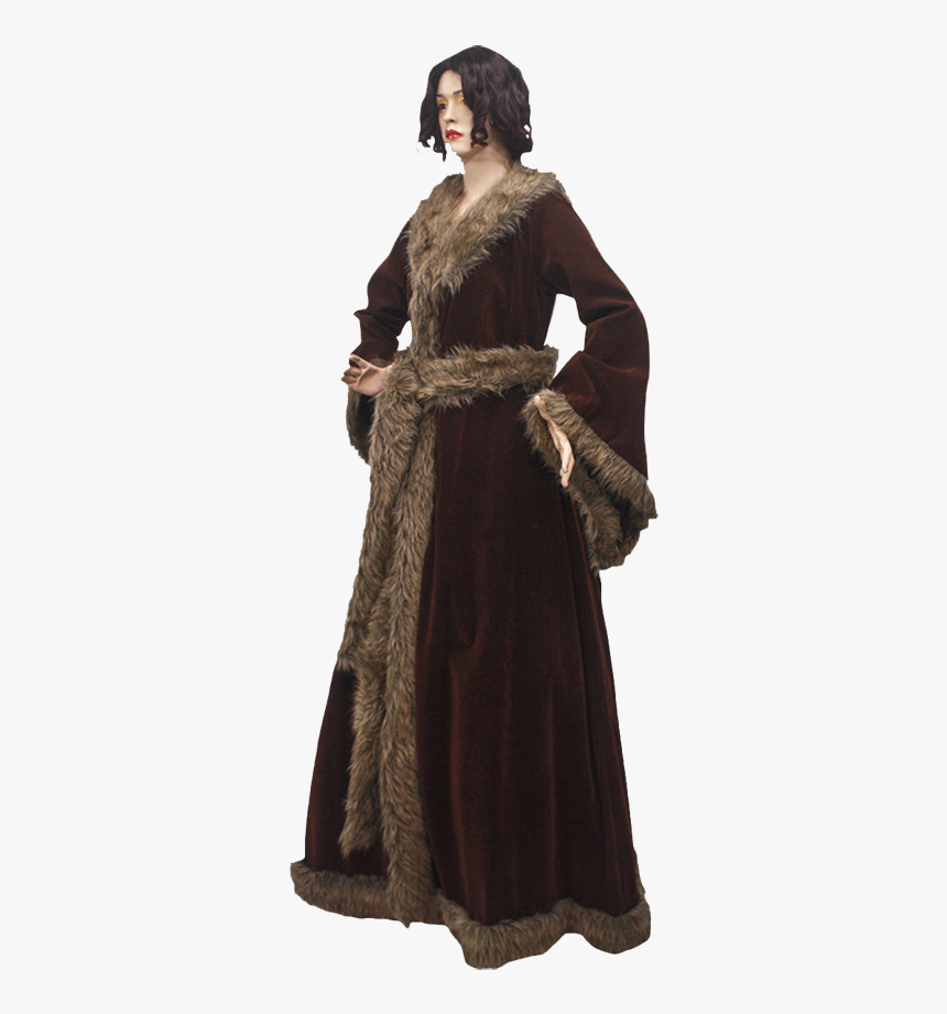 Womens Medieval Fur Trimmed Coat - Gown, HD Png Download, Free Download