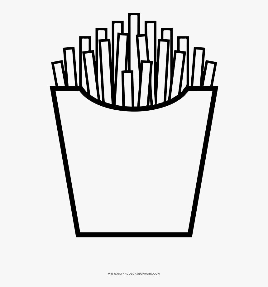 Fries Coloring Page - Papas Fritas Clipart, HD Png Download, Free Download