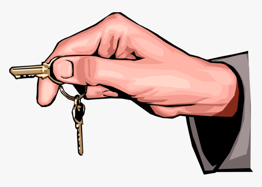 Vector Illustration Of Hand Holding Security Keys That - Hand Holding Bunch Of Keys Vector, HD Png Download, Free Download