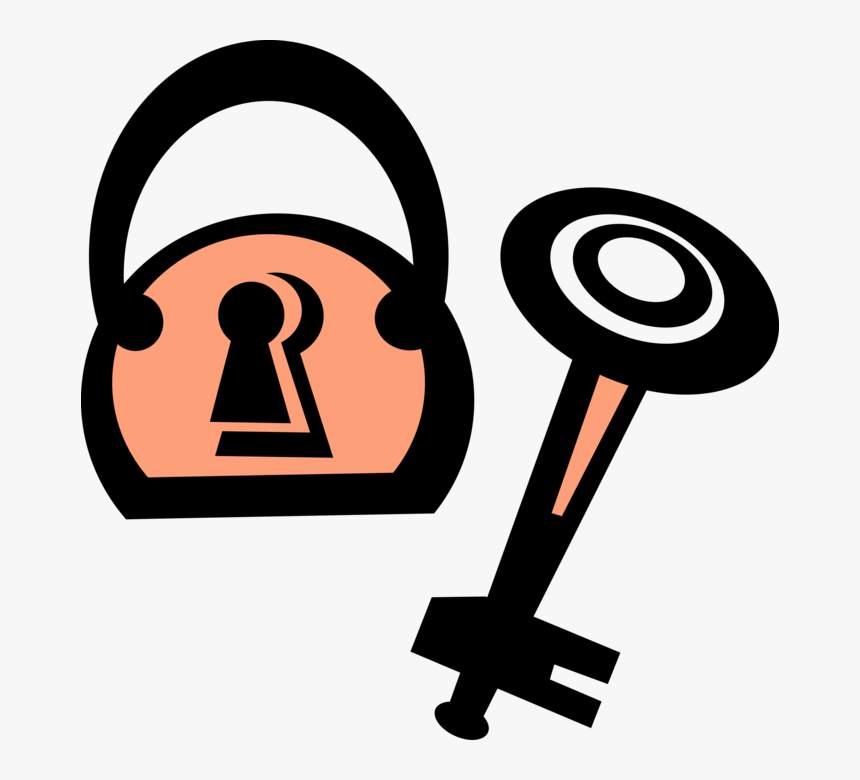 Vector Illustration Of Padlock Lock Mechanical Security, HD Png Download, Free Download