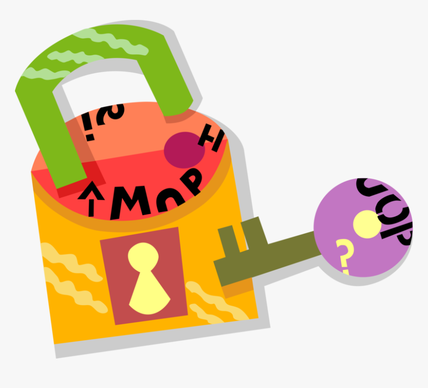 Vector Illustration Of Padlock Lock Mechanical Security, HD Png Download, Free Download