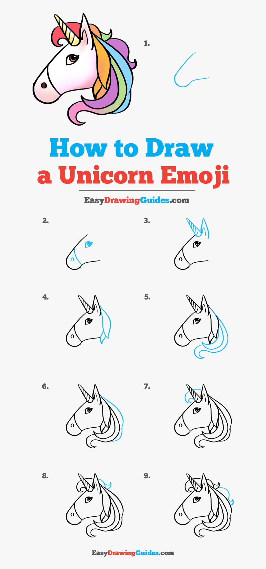 How To Draw Unicorn Emoji - Step By Step Drawing Money, HD Png Download, Free Download