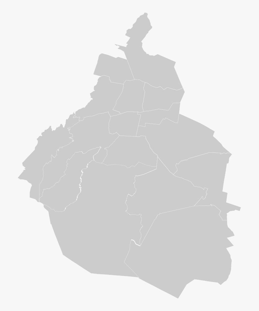 Map Of Mexico City Png - Mexico City Blank Map, Transparent Png, Free Download