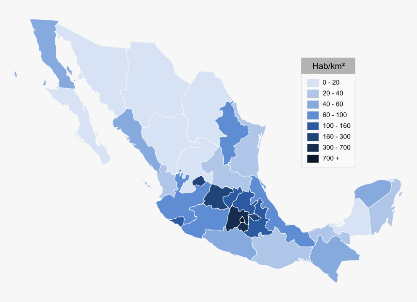 Population Map Of Mexico, HD Png Download, Free Download