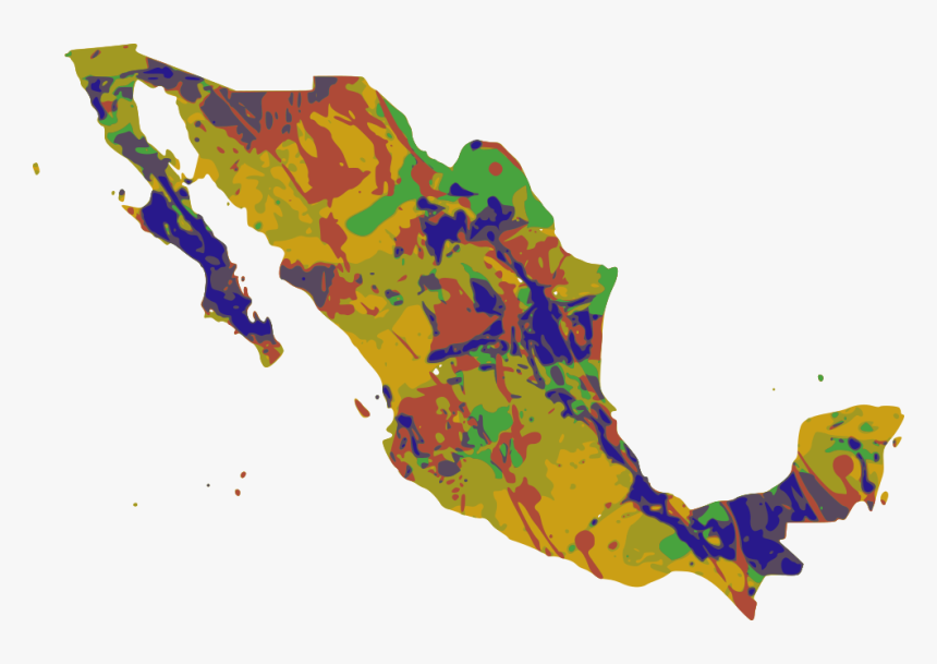 Mexico Map Watercolor Chris Smith A - Nombres Estados De Mexico, HD Png Download, Free Download