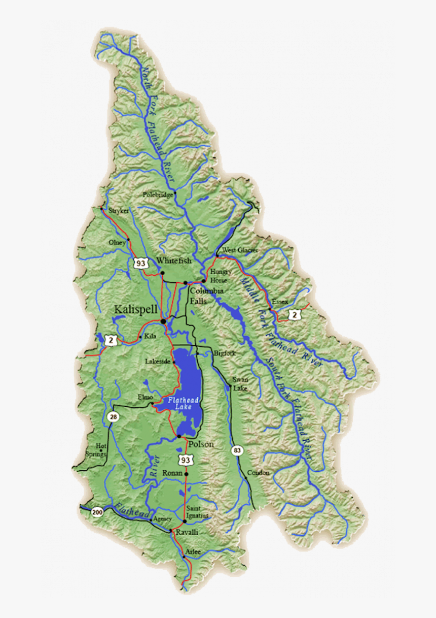 Flathead River Drainage, HD Png Download, Free Download