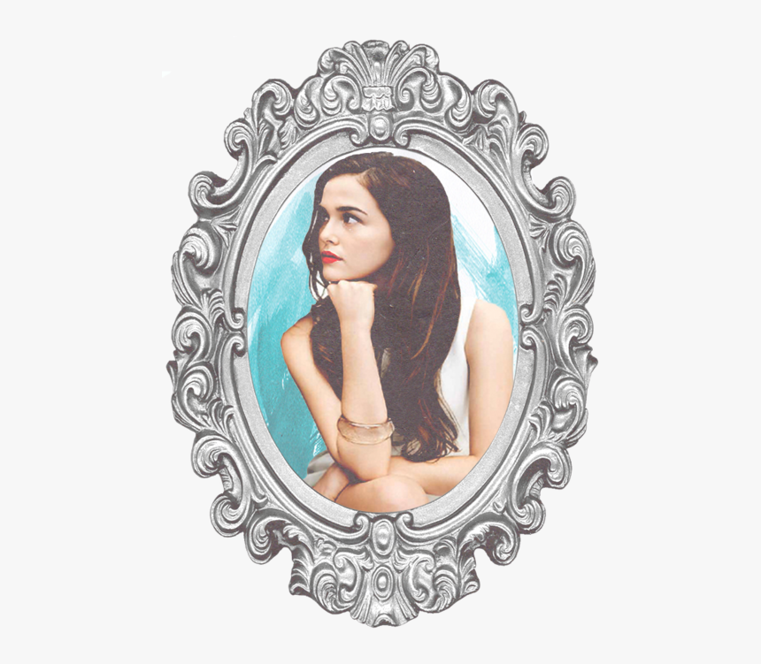 Zoey Deutch - Silver Frame Oval Gold, HD Png Download, Free Download