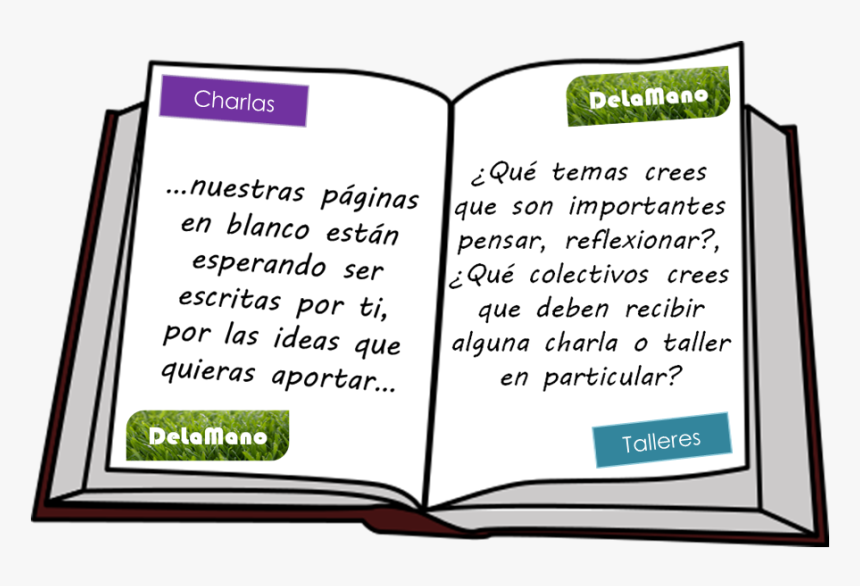 Libro Abierto Charlas Y Talleres - Dibujo De Un Libro Abierto, HD Png Download, Free Download